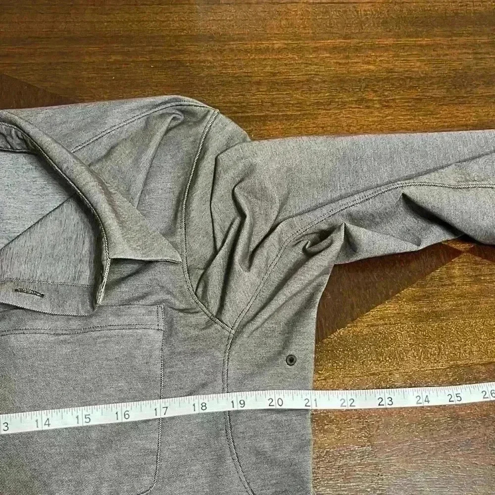 Lululemon Commission Long-Sleeve Shirt ESPR/WHT Espresso Men's Small - Picture 10 of 12